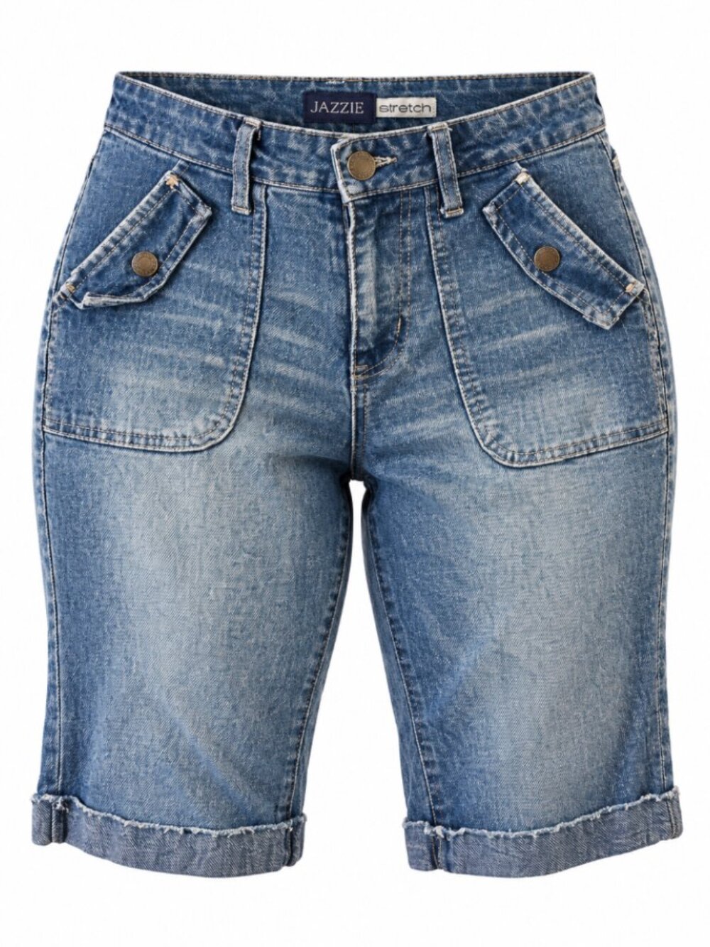 Vintage Y2K Jazzie Low Rise Utility Denim Bermuda Shorts Size 7/8